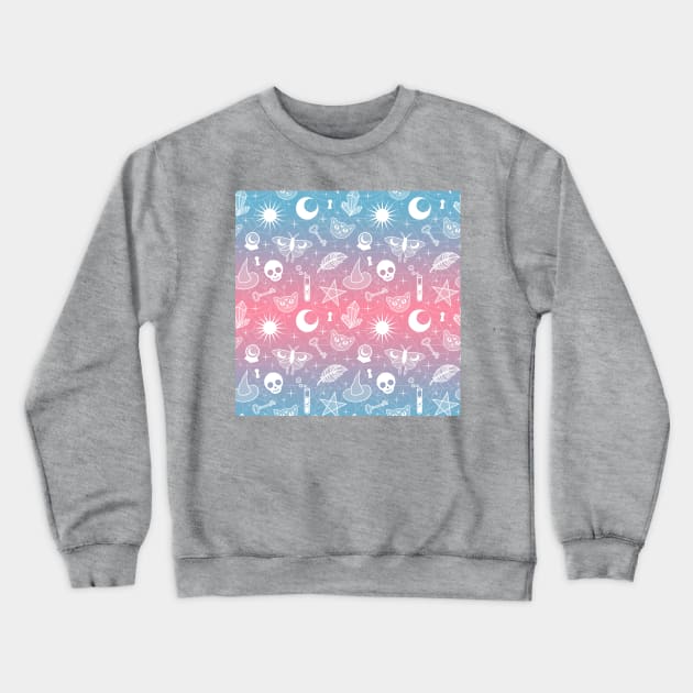 Witchy Cute Pastel Goth Pattern Crewneck Sweatshirt by Ellador